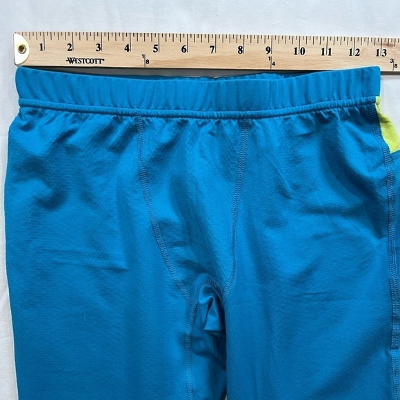 Columbia Youth L 14/16 Omni-Heat 3D Knit Tights Base Layer Colorblock Blue-Green - Picture 12 of 13